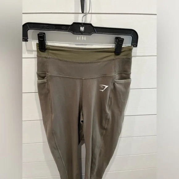 GYMSHARK Army Green Leggings - Picture 5 of 10